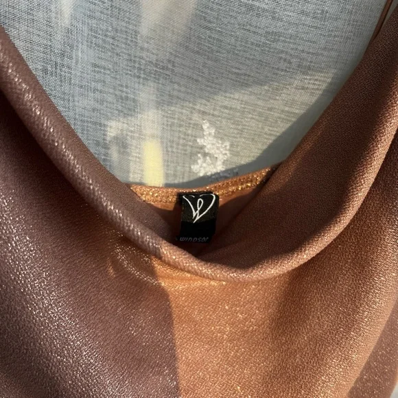 Pink Cowl Neck Sleeveless Bodycon Mini Dress - Picture 3 of 4